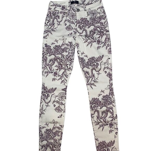 7 FOR ALL MANKIND Ankle Skinny Floral Pattern Denim Jeans - Picture 2 of 6